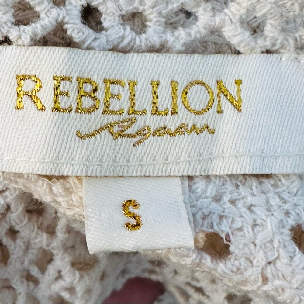 Rebellion Cream Lace Crochet Top Boho Festival Cottagecore Small - Picture 14 of 16